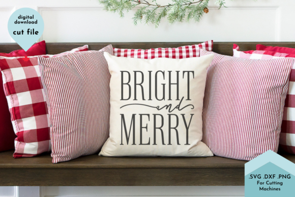 Bright and Merry Christmas SVG Cut File