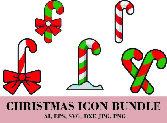 Candy Cane Christmas Bundle: Festive Graphics and Icons
