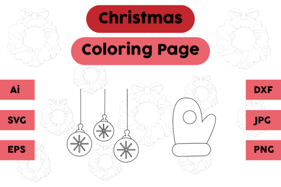 Christmas Coloring Page Lamp Gloves Set: A Festive Graphics Must-Have