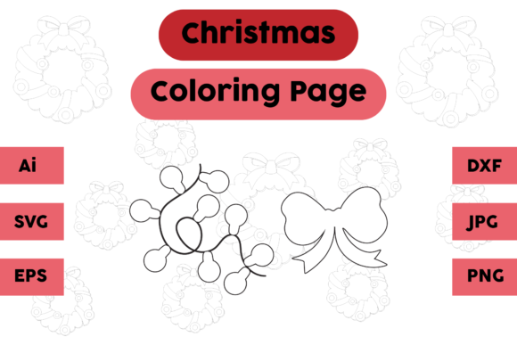 Christmas Coloring Page Lamp Tie Set: A Versatile Graphics Asset