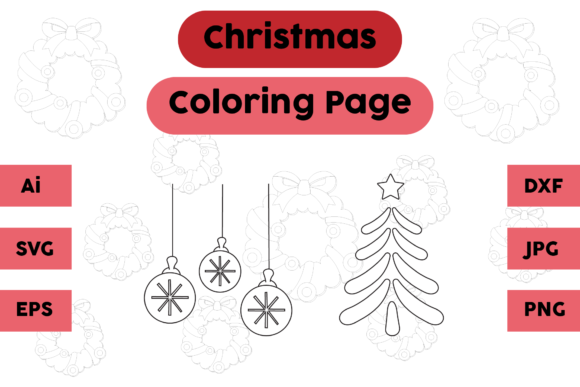 Christmas Coloring Page Lamp Tree Set 03: A Versatile Graphics Asset
