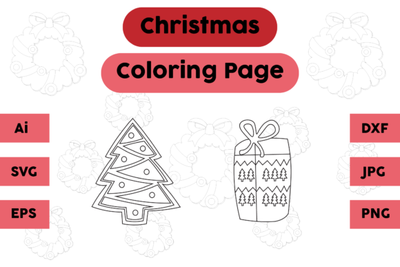 Christmas Coloring Page Tree Gift Set 02 Review