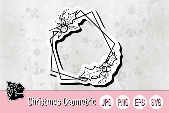 Christmas Geometric Frame: A Versatile Graphics Asset for Crafts
