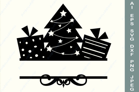 Christmas Split Monogram: A Festive Graphics Asset for Crafts
