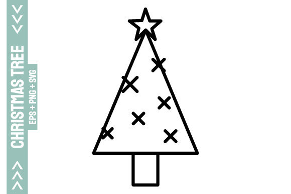Christmas Tree Line Art Icon: Perfect for Crafts and Graphics
