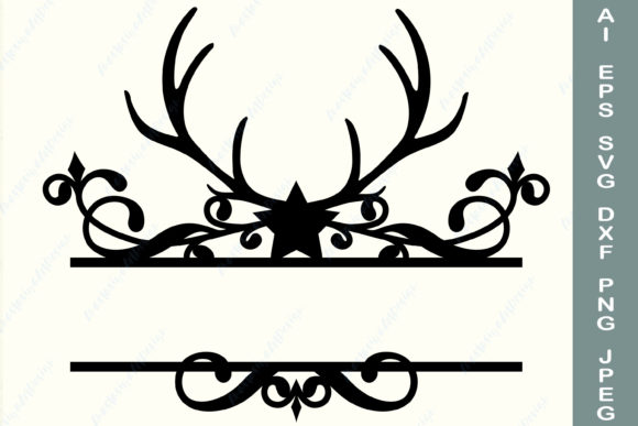 Reindeer Antlers Frame for Christmas Graphics and Crafts