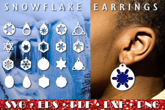 Review: Snowflake Earrings, Christmas Ornaments for Graphics and Crafts