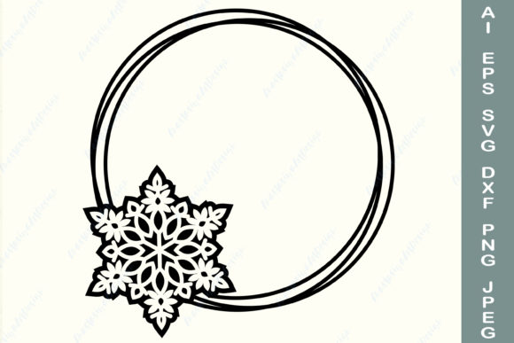Snowflake Wreath, Christmas Frame: A Crafty Graphic for Seasonal Content