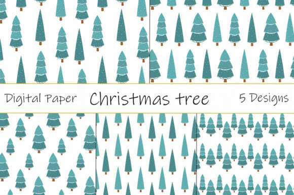Snowy Christmas Trees Pattern: A Festive Graphics Asset